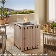 Art Leon 23.6in Gas Fire Pit Table 40,000 BTU Outdoor Stainless Steel Propane Fire Pit Table