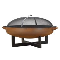 Real Flame La Porte Wood-Burning Fire Pit in Rust
