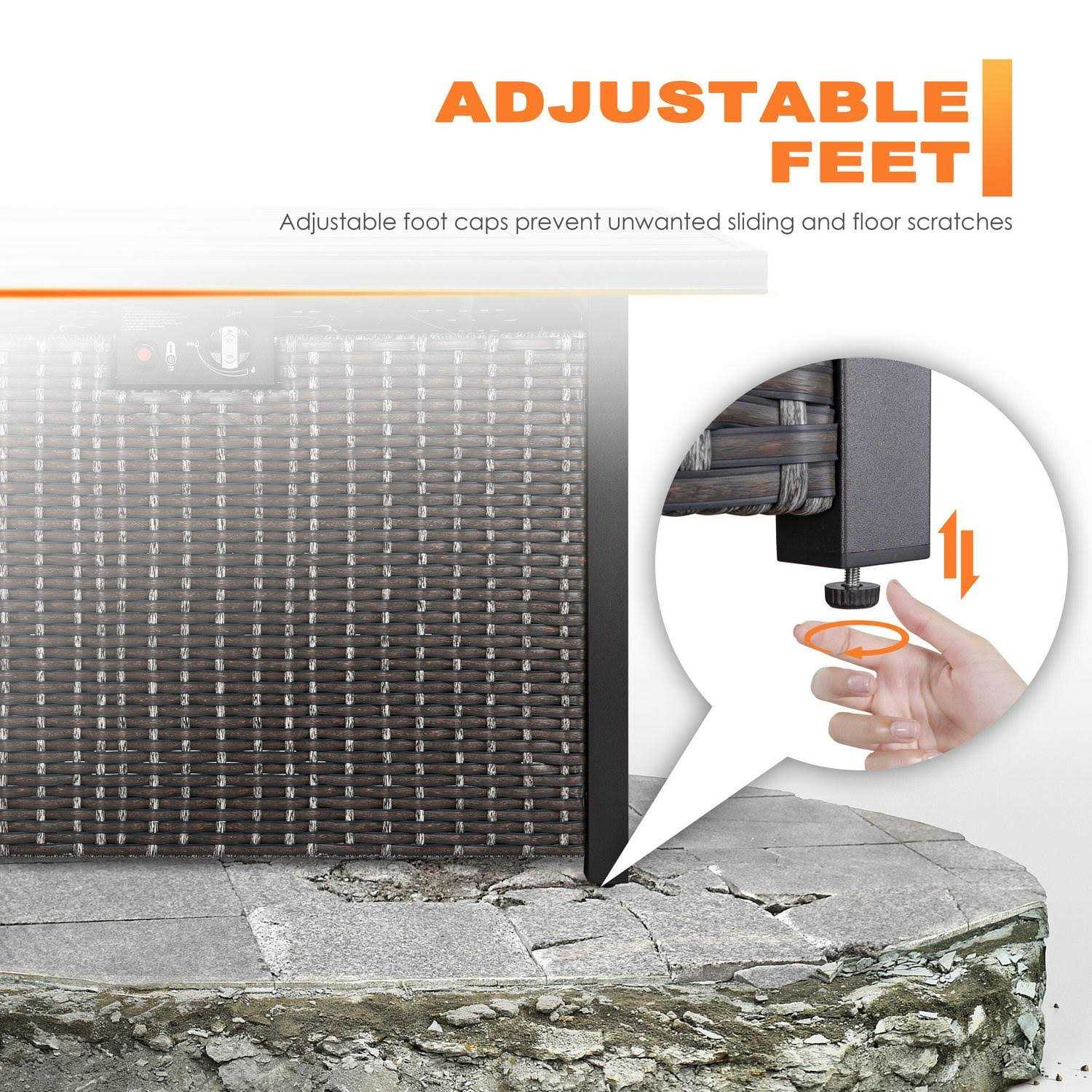 Nuu Garden 42-in W 50000-BTU Tabletop Aluminum Propane Gas Fire Pit Table Stainless Steel AF115C-G - Image 3