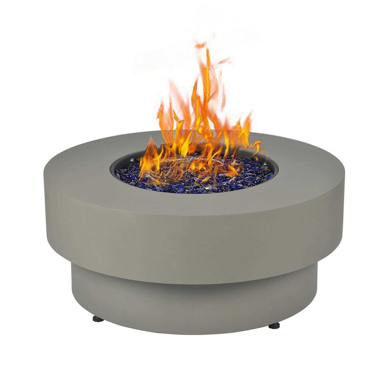 Baide Home 32.5 inch Round 50,000 BTU Gas Fire Pit Table for Outdoor Patio Garden Backyard Decking with Lid - Image 2