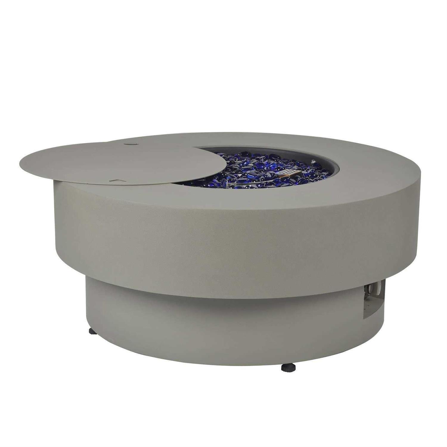 Baide Home 32.5 inch Round 50,000 BTU Gas Fire Pit Table for Outdoor Patio Garden Backyard Decking with Lid - Image 3