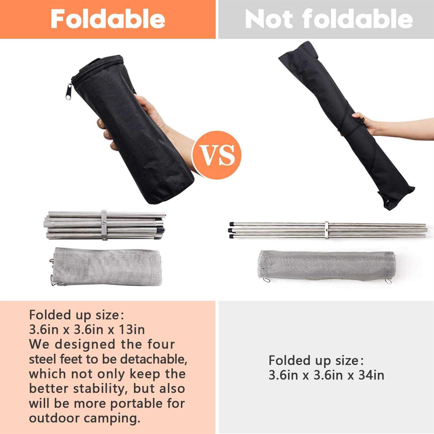 Portable Outdoor Fire Pit 22 Inch Upgrade Foldable Stainless Steel Mesh Fire Pit - Image 4