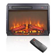 Cesicia 23 in. Electric Fireplace Insert Ultra Thin Heater with Log Set Realistic Flame