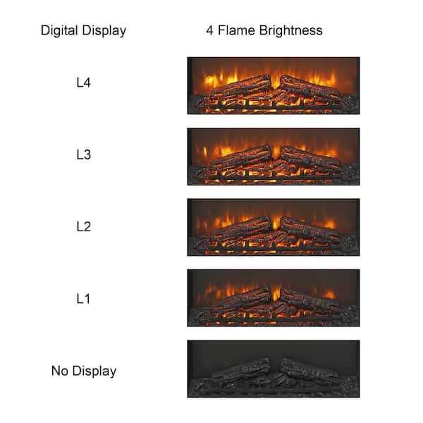 Cesicia 23 in. Electric Fireplace Insert Ultra Thin Heater with Log Set Realistic Flame - Image 5