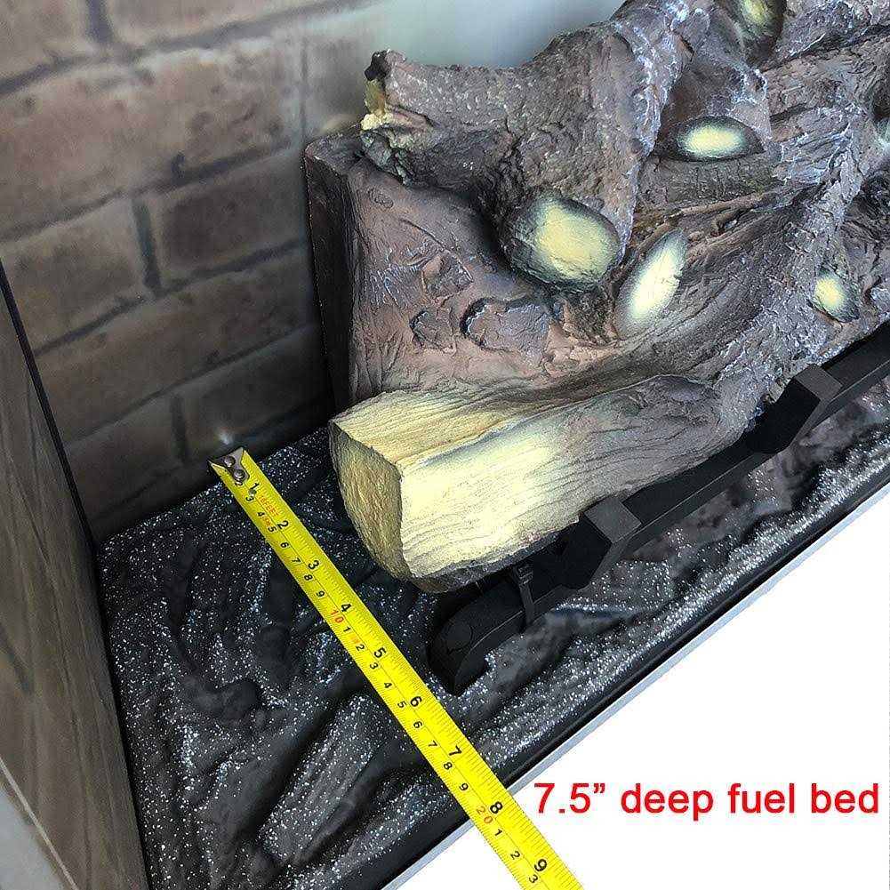 PuraFlame Klaus Electric Fireplace Insert with Fire Crackling Sound, Glass Door and Mesh Screen - Image 3