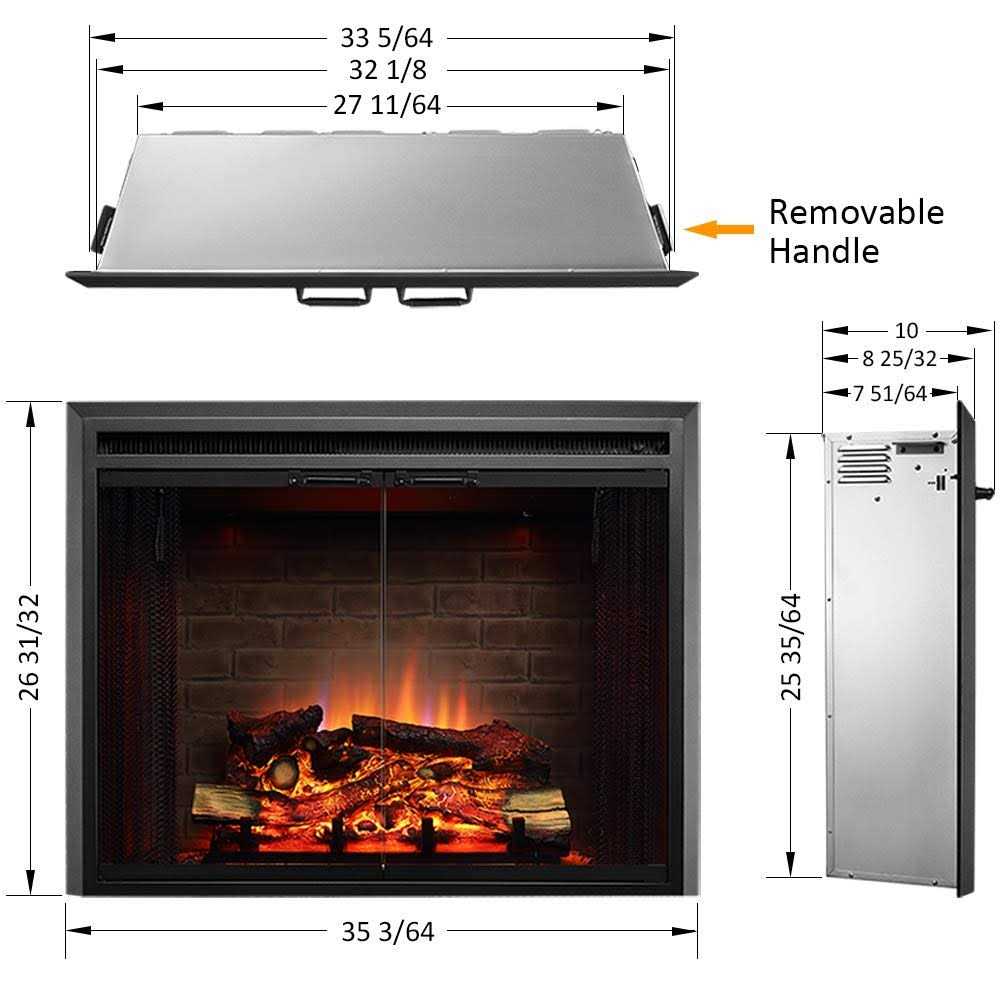 PuraFlame Klaus Electric Fireplace Insert with Fire Crackling Sound, Glass Door and Mesh Screen - Image 4