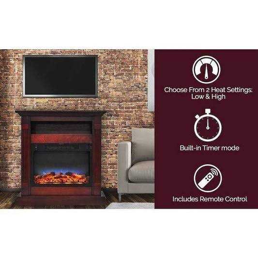 Cambridge 25 Freestanding Electric Curved Fireplace Heater Insert - Image 4