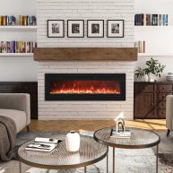Clihome 60&” Built-in and Wall-Mounted Electric Fireplace