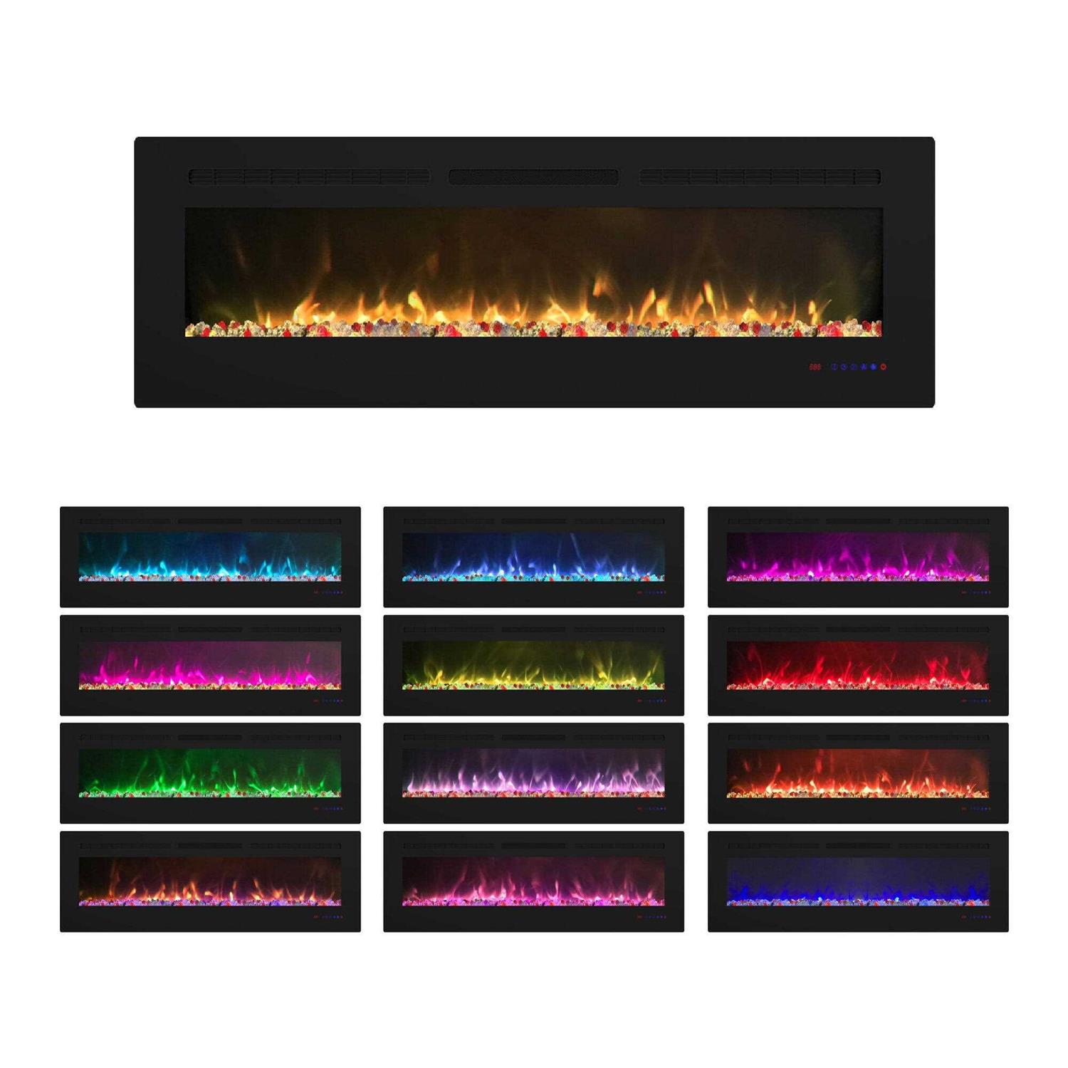 Clihome 60&” Built-in and Wall-Mounted Electric Fireplace - Image 5