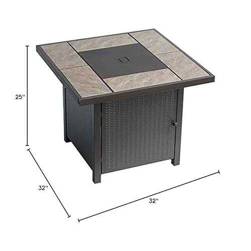 BALI OUTDOORS Propane Gas Fire Pit Table 32 inch 50,000 BTU Square Gas Firepits for Outside - Image 2