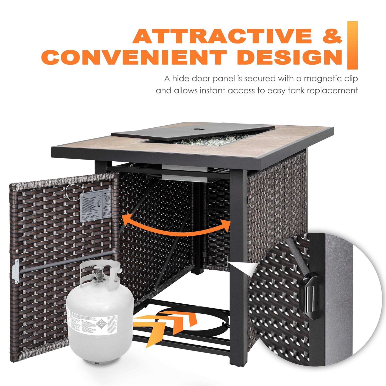 Nuu Garden Outdoor 43-Inch Propane Gas Fire Pit Table - Image 3