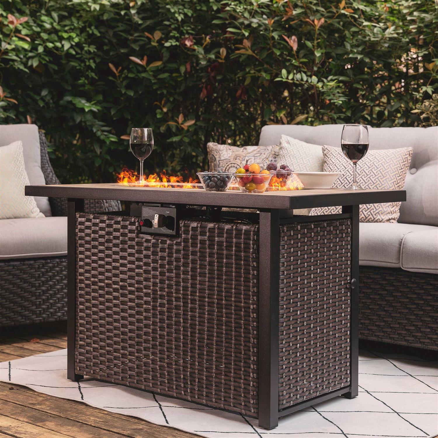 Nuu Garden Outdoor 43-Inch Propane Gas Fire Pit Table - Image 5