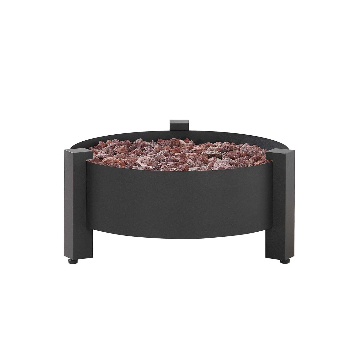 Ove Decors Paisley Gas Heating 31 in. Round Dark Charcoal Fire Pit