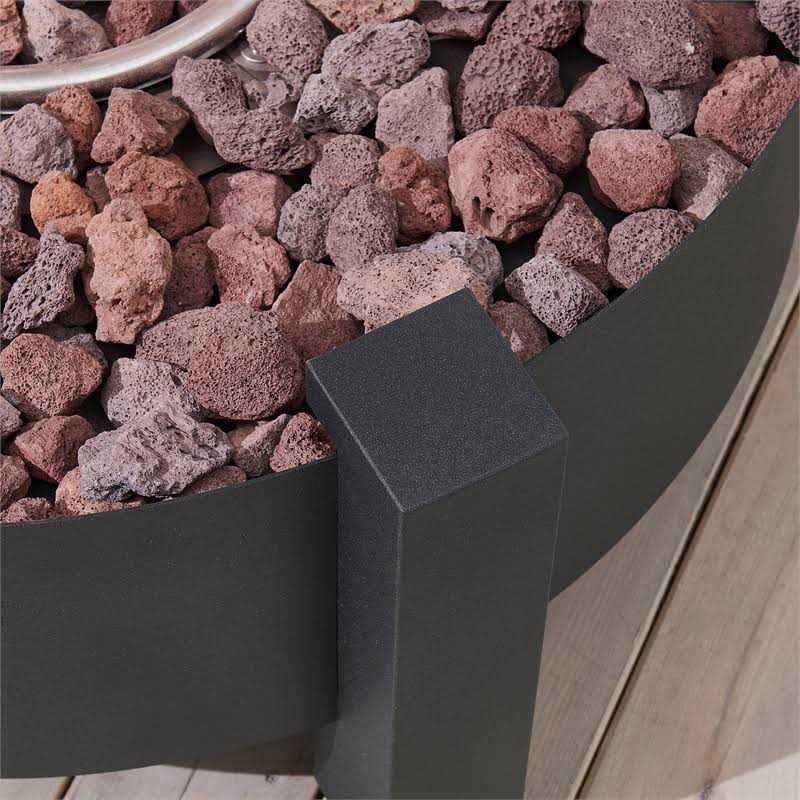 Ove Decors Paisley Gas Heating 31 in. Round Dark Charcoal Fire Pit - Image 2