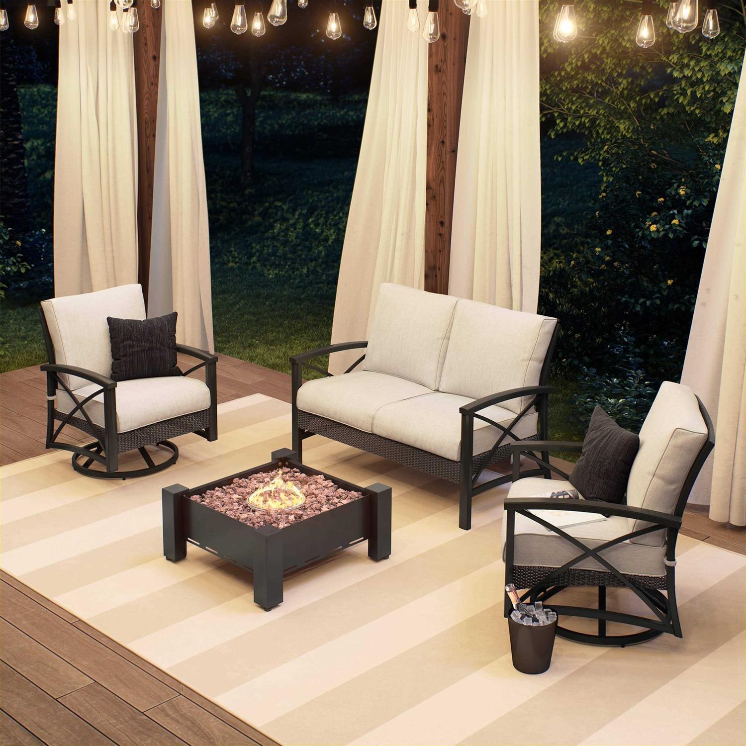 Ove Decors Paisley Gas Heating 31 in. Round Dark Charcoal Fire Pit - Image 5