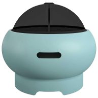 Novogratz Poolside Collection Asher Wood Burning Fire Pit with Grilling Surface