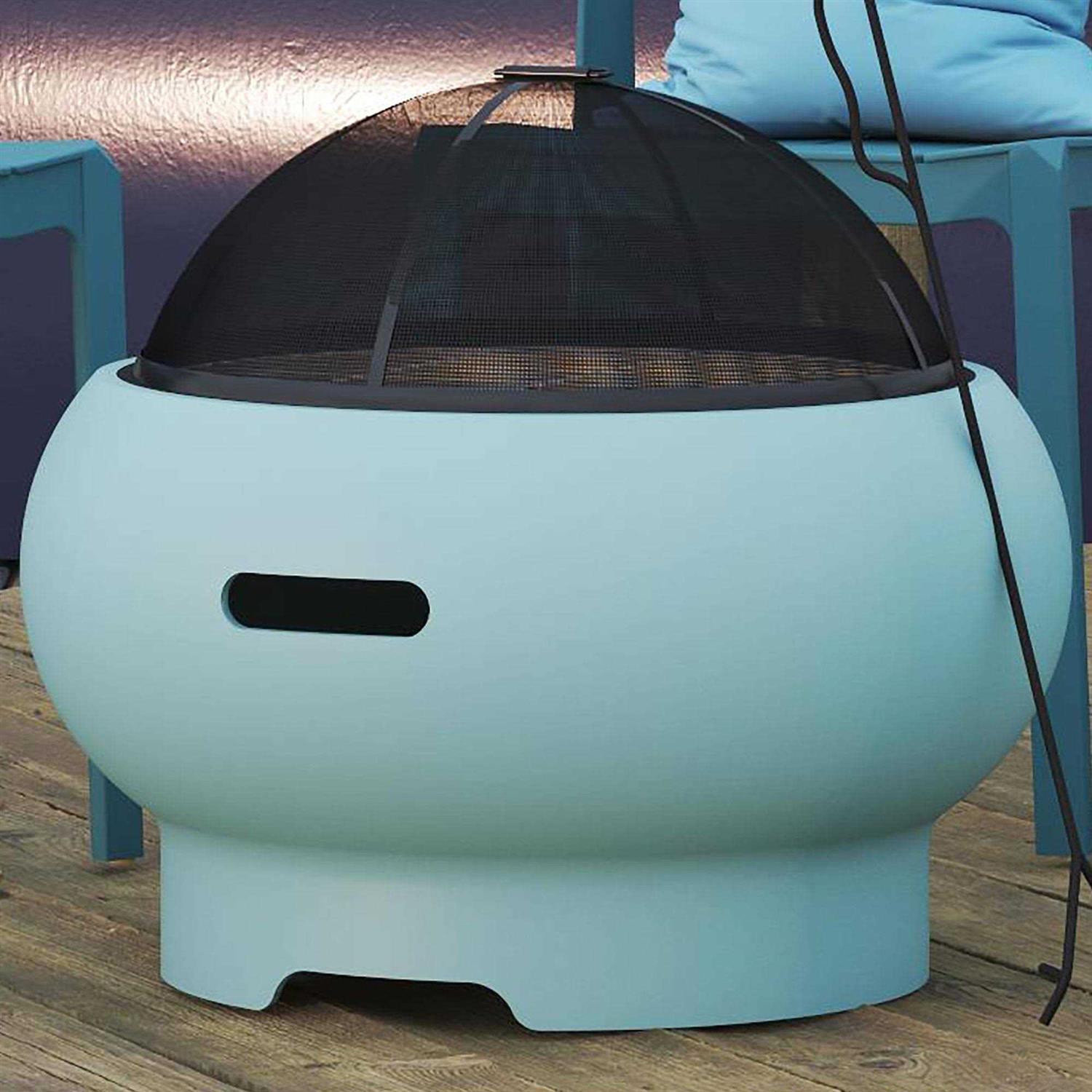 Novogratz Poolside Collection Asher Wood Burning Fire Pit with Grilling Surface - Image 5