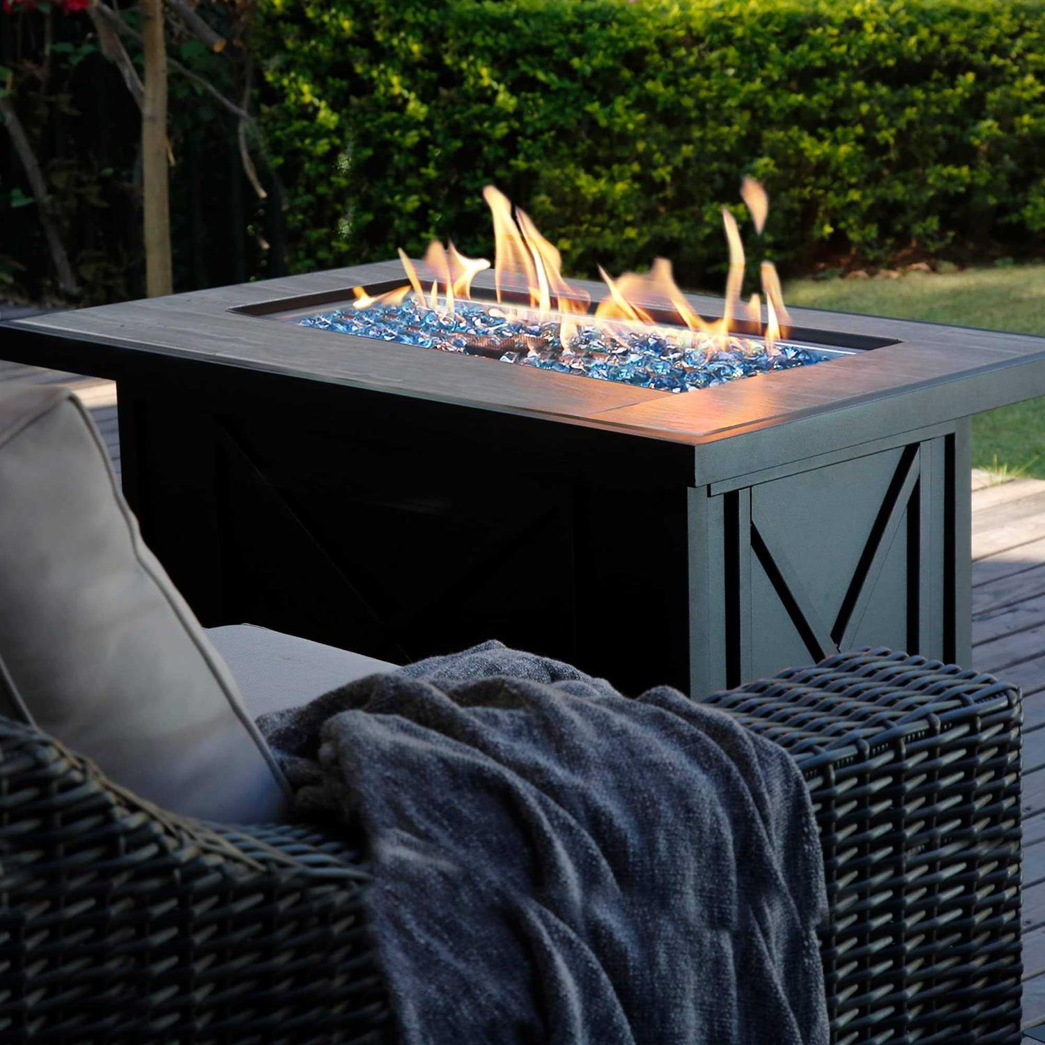 Bali Outdoors Propane Fire Pit 60000 Btu Fire Pit Table With Ceramic Tile Tabletop Rectangle for Garden/patio - Image 3