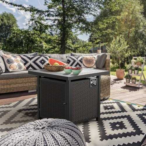 Cecarol Propane Fire Table, Outdoor Fire Pit Table With Lid And Lava - Image 5