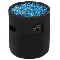 BALI OUTDOORS Round Propane Fire Pit Table Gas Firepit 23Inch Round Gas Fire Pit 50,000 BTU with Fire Glass