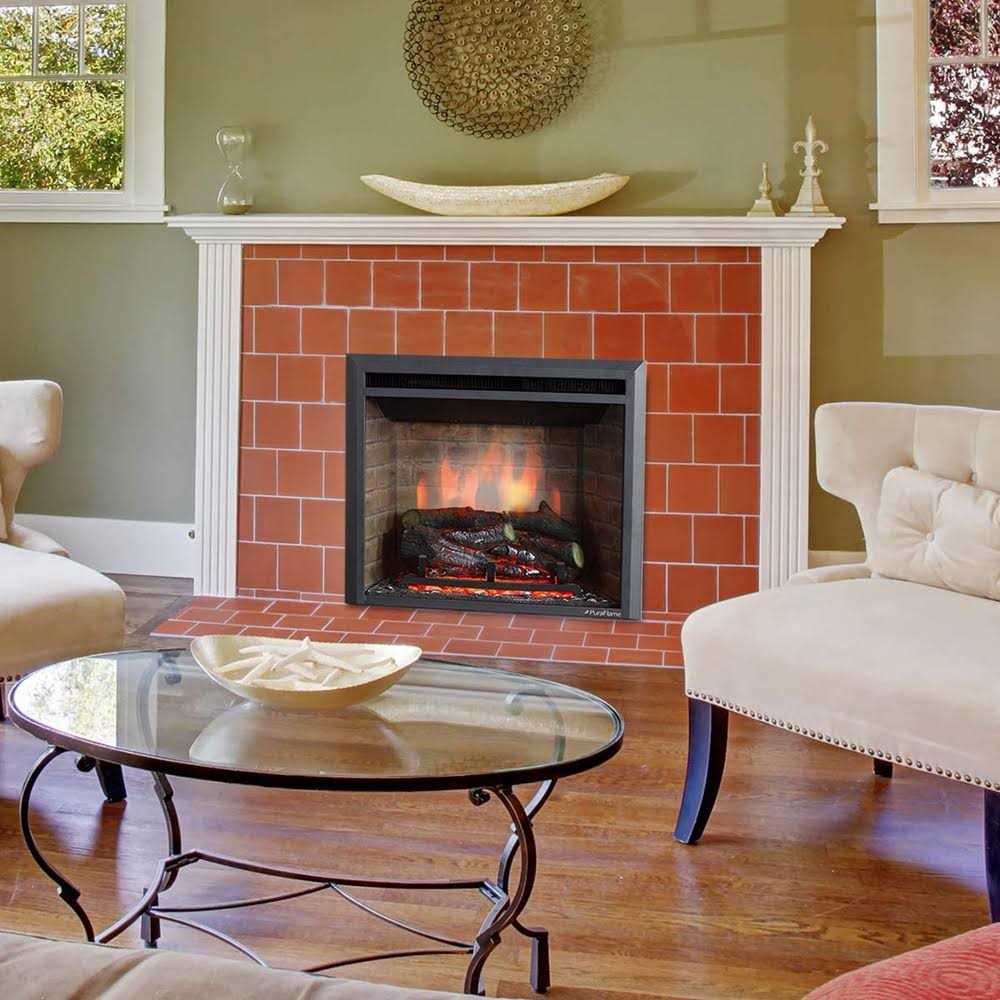 Puraflame Western Electric Fireplace Insert with Fire Crackling Sound Remote Control - Image 4