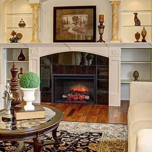 Puraflame Western Electric Fireplace Insert with Fire Crackling Sound Remote Control - Image 2