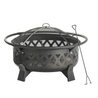 Better Homes & Gardens 35 Round Lattice Wood Burning Fire Pit with Cover