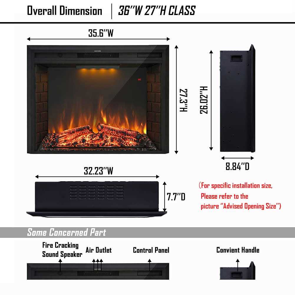 Masarflame 36&” Electric Fireplace Insert - Image 4