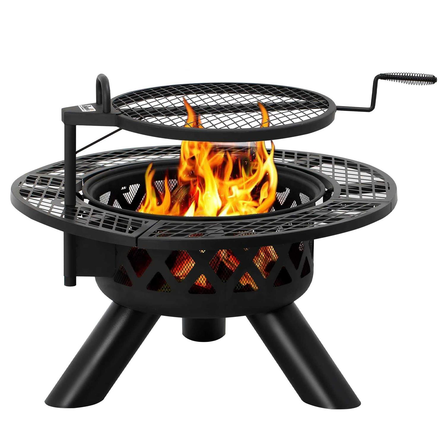 BALI OUTDOORS Fire Pits Outdoor Wood Burning Wood Fire Pit with Cooking Grate Outdoor Fireplace with Cooking Grill Firepit Grill - Image 3