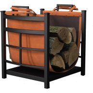 Panacea 15245 Log Bin With Leather Log Carrier