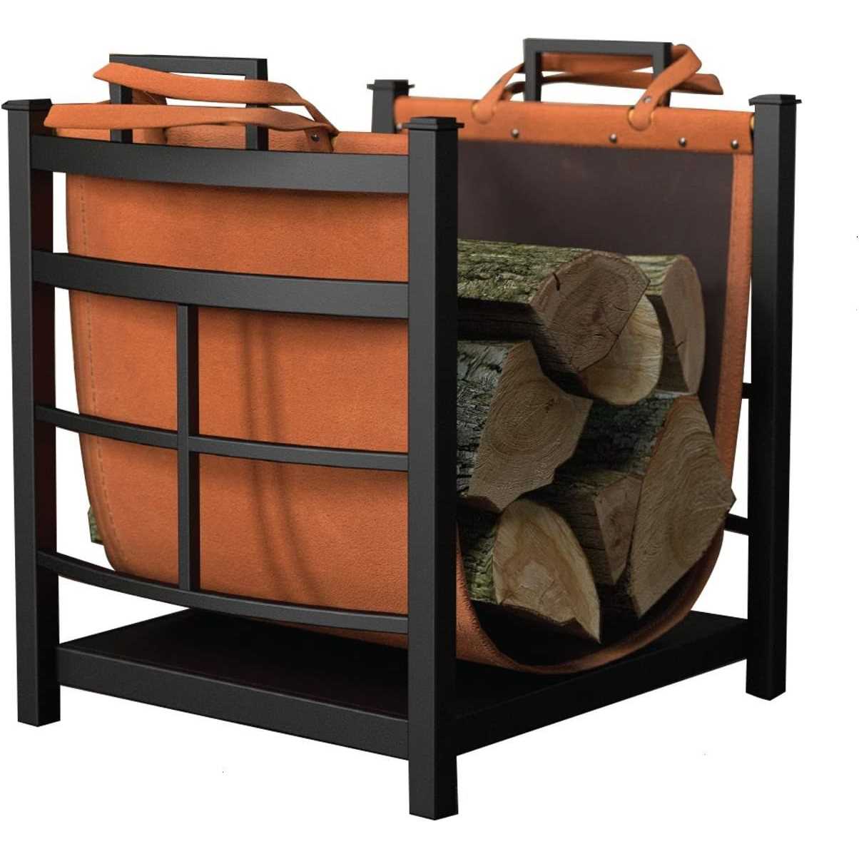 Panacea 15245 Log Bin With Leather Log Carrier