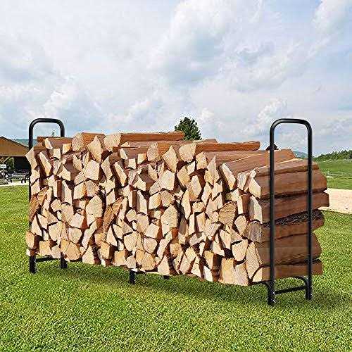 AMAGABELI GARDEN & HOME 8ft Outdoor Fire Rack Fireplace Heavy Duty Firewood Pile Storage Racks For Patio Deck Metal Log Holder Stand Tubular Steel - Image 5