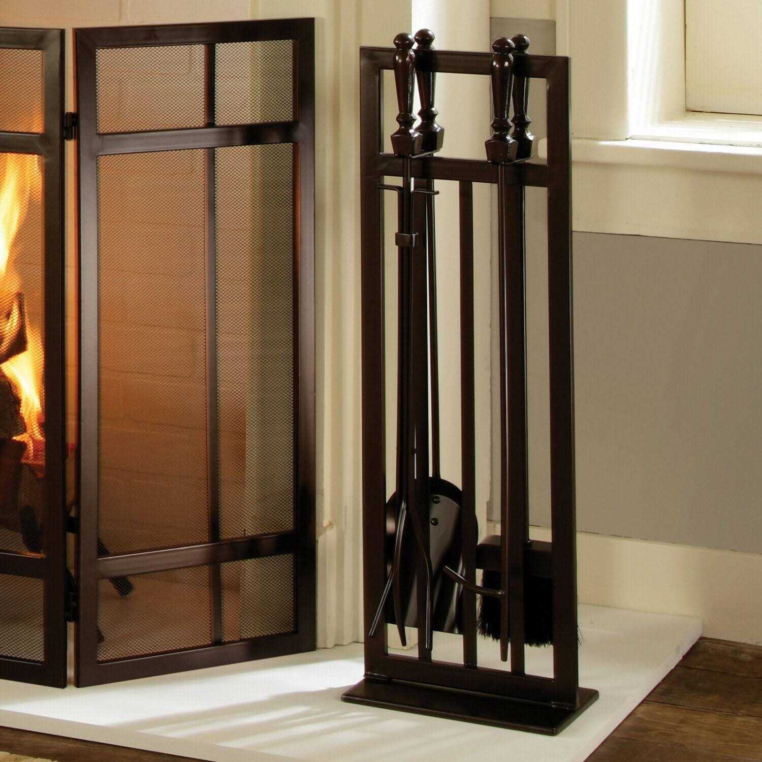 Pleasant Hearth Mission Style 5 Pc Fireplace Toolset - Image 2