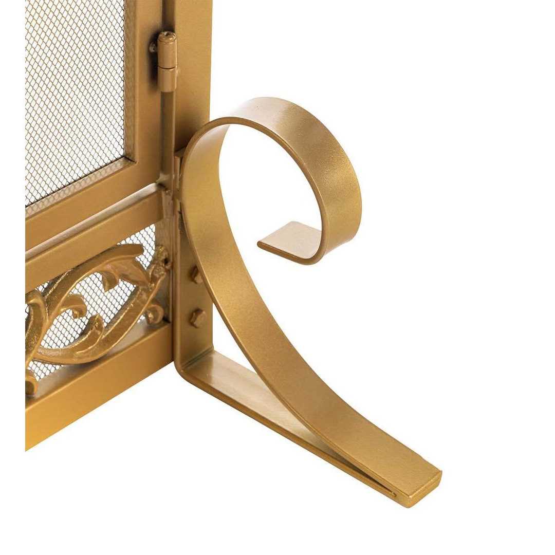 Plow & Hearth Small Cast Iron Scrollwork Fireplace Fire Screen with Doors - Image 3