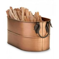 Plow & Hearth Small Copper Finished Firewood Bucket With 5 lbs. Fatwood