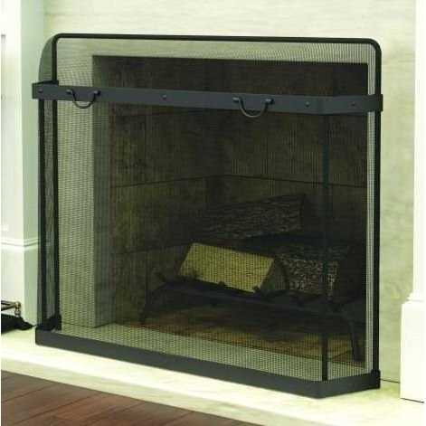 Panacea Fireplace Screen Spark Guard Black Matte Steel - Image 2