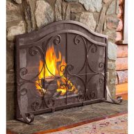 Plow & Hearth Crest Flat Guard Fireplace Screen