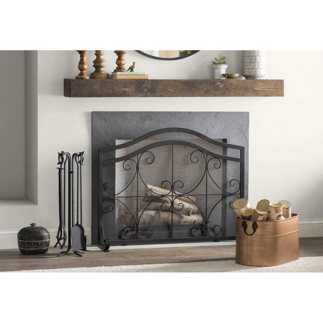 Plow & Hearth Crest Flat Guard Fireplace Screen - Image 2