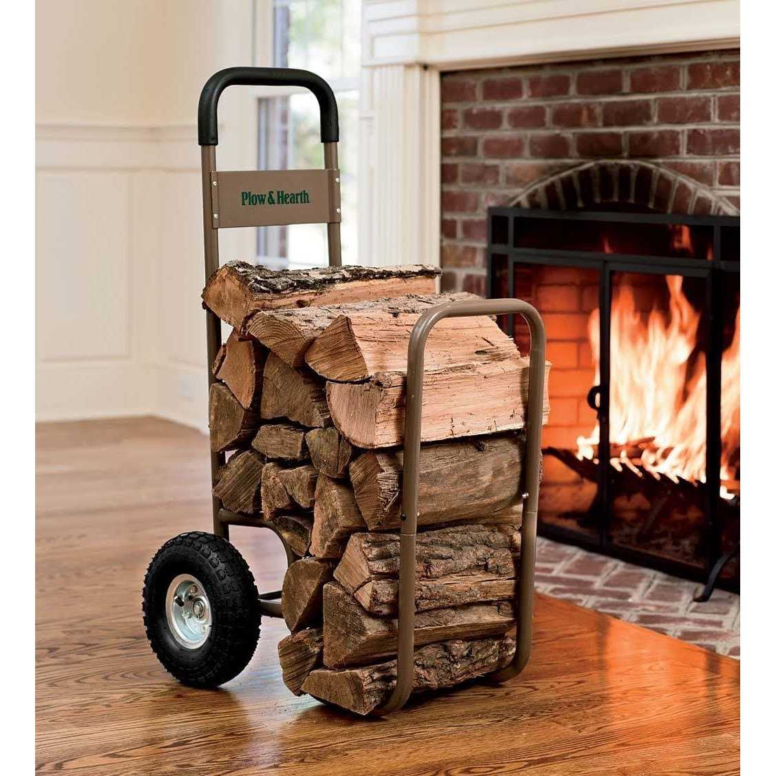 Plow & Hearth Rolling Log Cart - Image 3