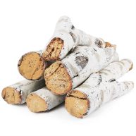 QuliMetal Gas Fireplace Logs Ceramic White Birch Wood Logs