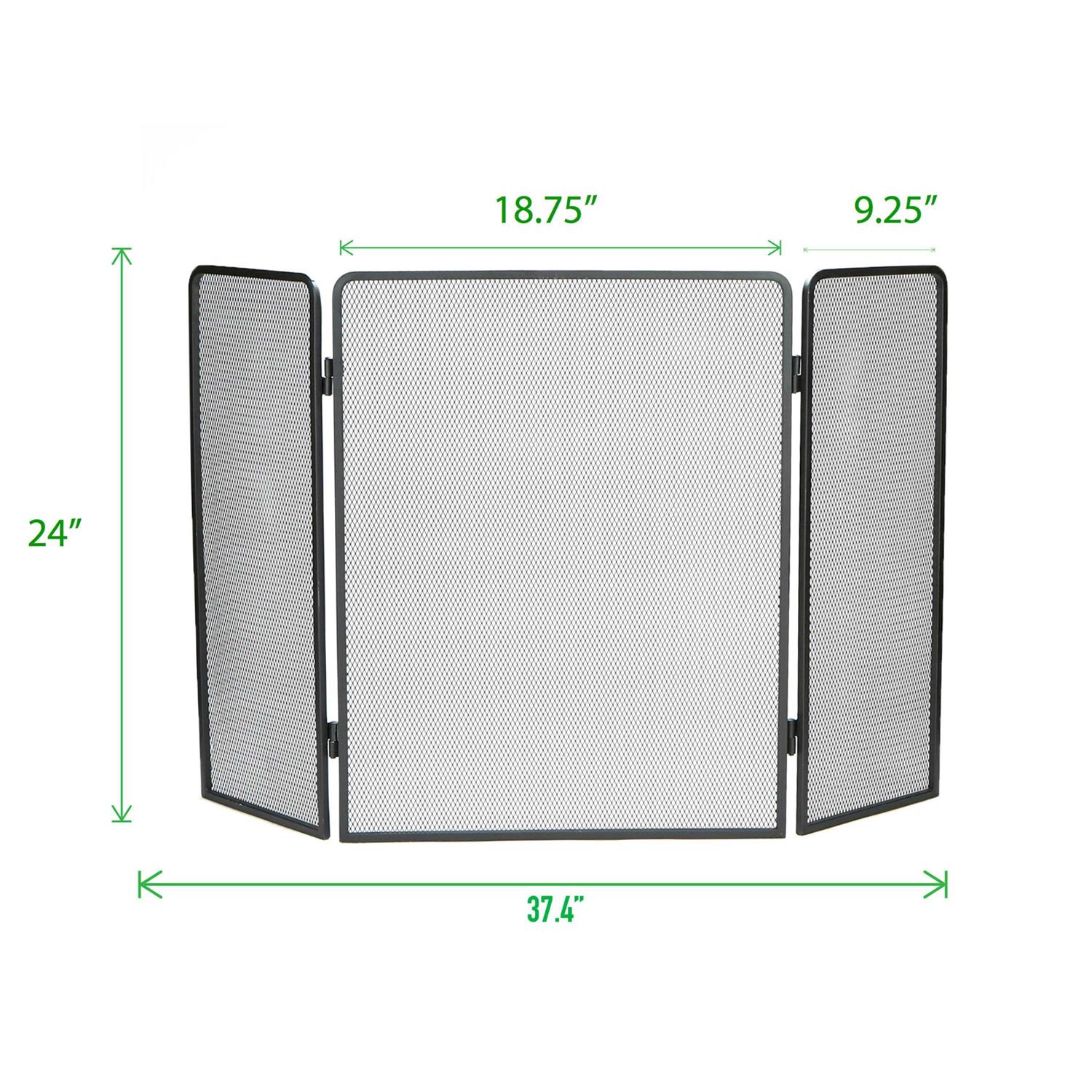 3 Panel Steel Fireplace Screen Mind Reader - Image 2