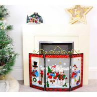 Christmas Concepts Christmas Santa/Snowman Metal Fire Screen