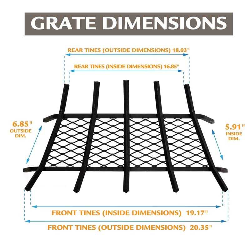 Pleasant Hearth Steel Fireplace Grate with Ember Retainer - Image 2