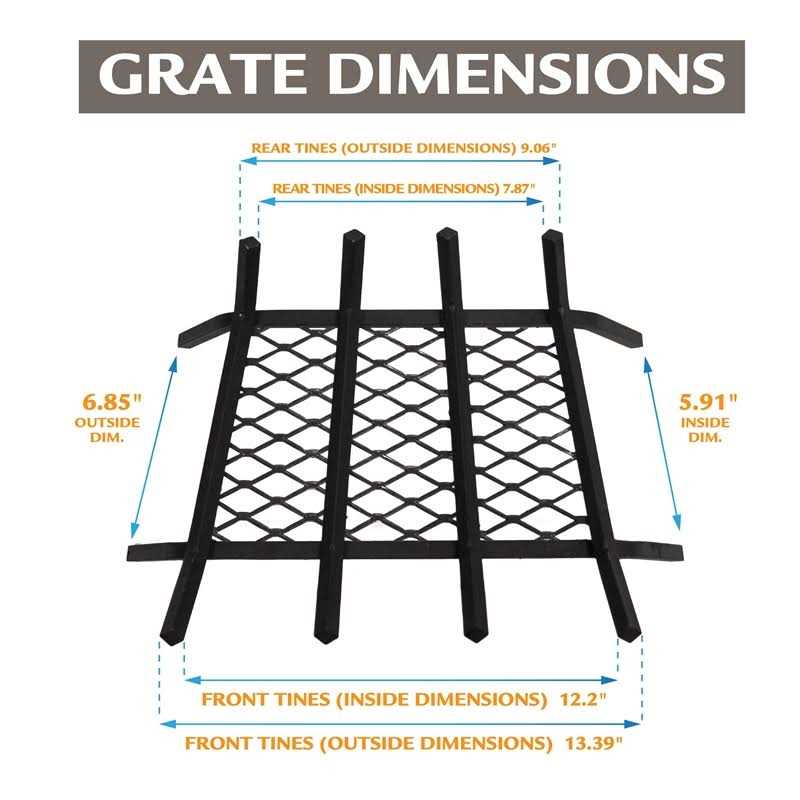 Pleasant Hearth Steel Fireplace Grate with Ember Retainer - Image 5