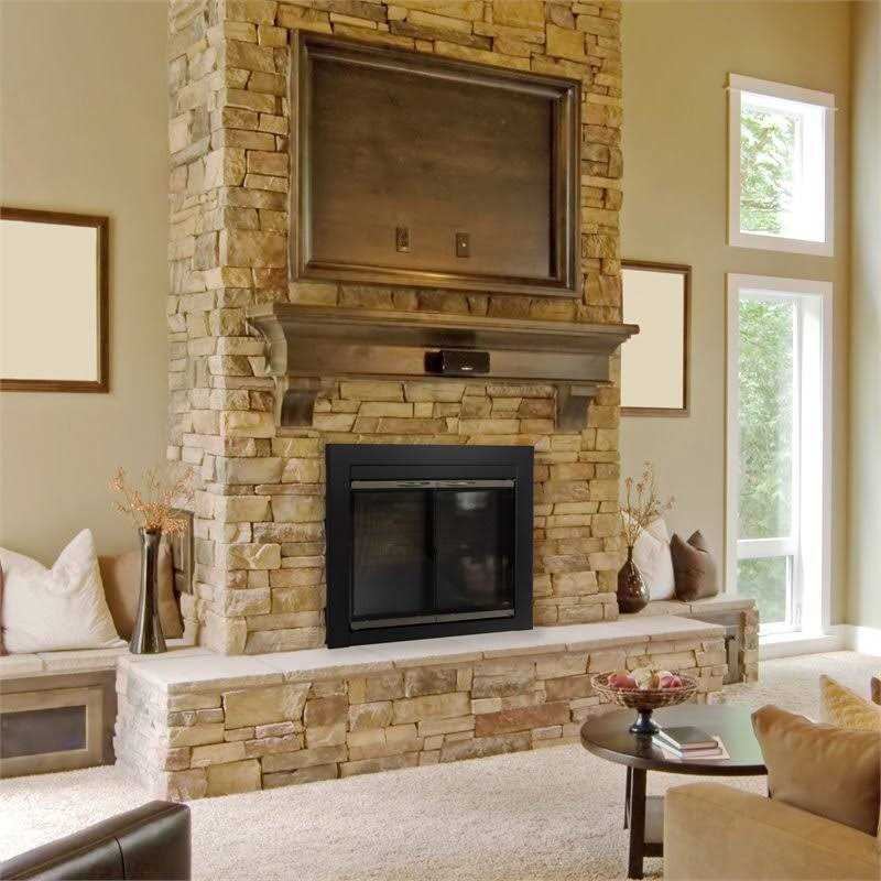 Pleasant Hearth Alsip Medium Glass Fireplace Doors AP-1131 - Image 5