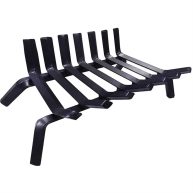Amagabeli GARDEN & HOME Black Wrought Iron Fireplace Log Grate Wide Heavy Duty Solid Steel Indoor Chimney Hearth Bar Fire