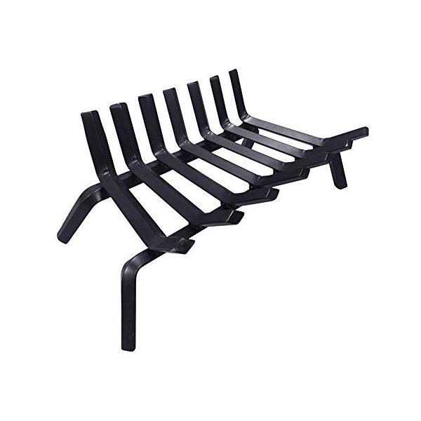 Amagabeli GARDEN & HOME Black Wrought Iron Fireplace Log Grate Wide Heavy Duty Solid Steel Indoor Chimney Hearth Bar Fire - Image 2