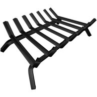 Amagabeli GARDEN & HOME Black Wrought Iron Fireplace Log Grate Wide Heavy Duty Solid Steel Indoor Chimney Hearth Bar Fire