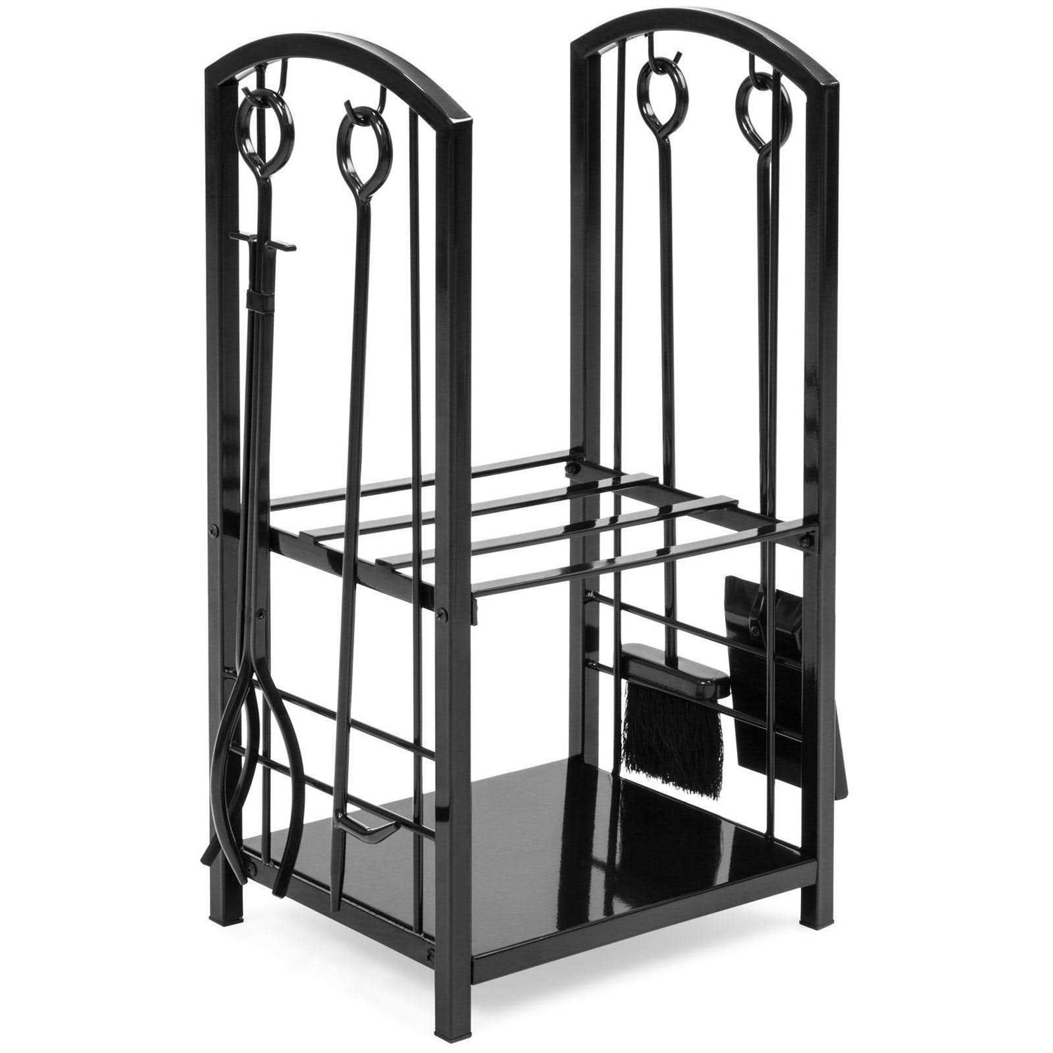 Best Choice Products 5-Piece Firewood Log Rack Holder Tools Set for Fireplace w/ Hook - Image 4