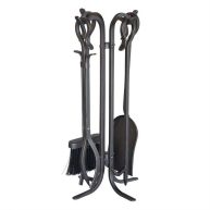 Plow & Hearth Compact Hand-Forged Fireplace Tool Set